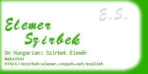 elemer szirbek business card