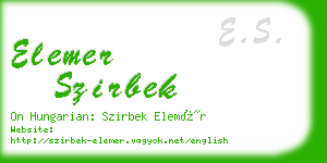 elemer szirbek business card